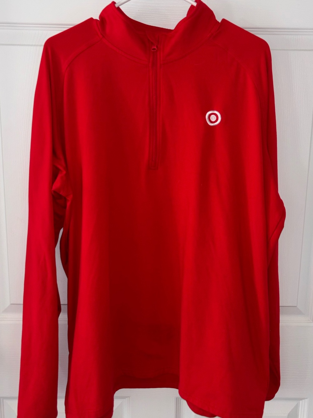Target Employee Quarter Zip LS Shirt Sport-Tek Mens Sz XL Bullseye Corporate Red